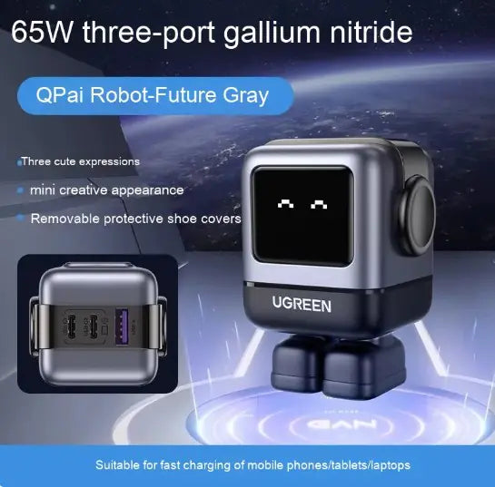 AI Companion Nexode 65W GaN USB-C Charger (3-Port)