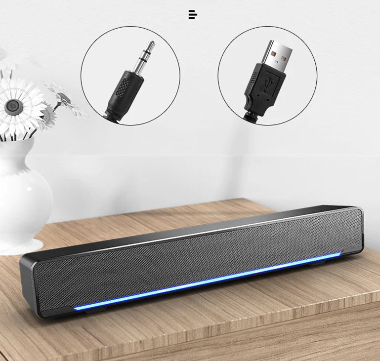 Desktop USB Soundbar with Subwoofer for Home Use