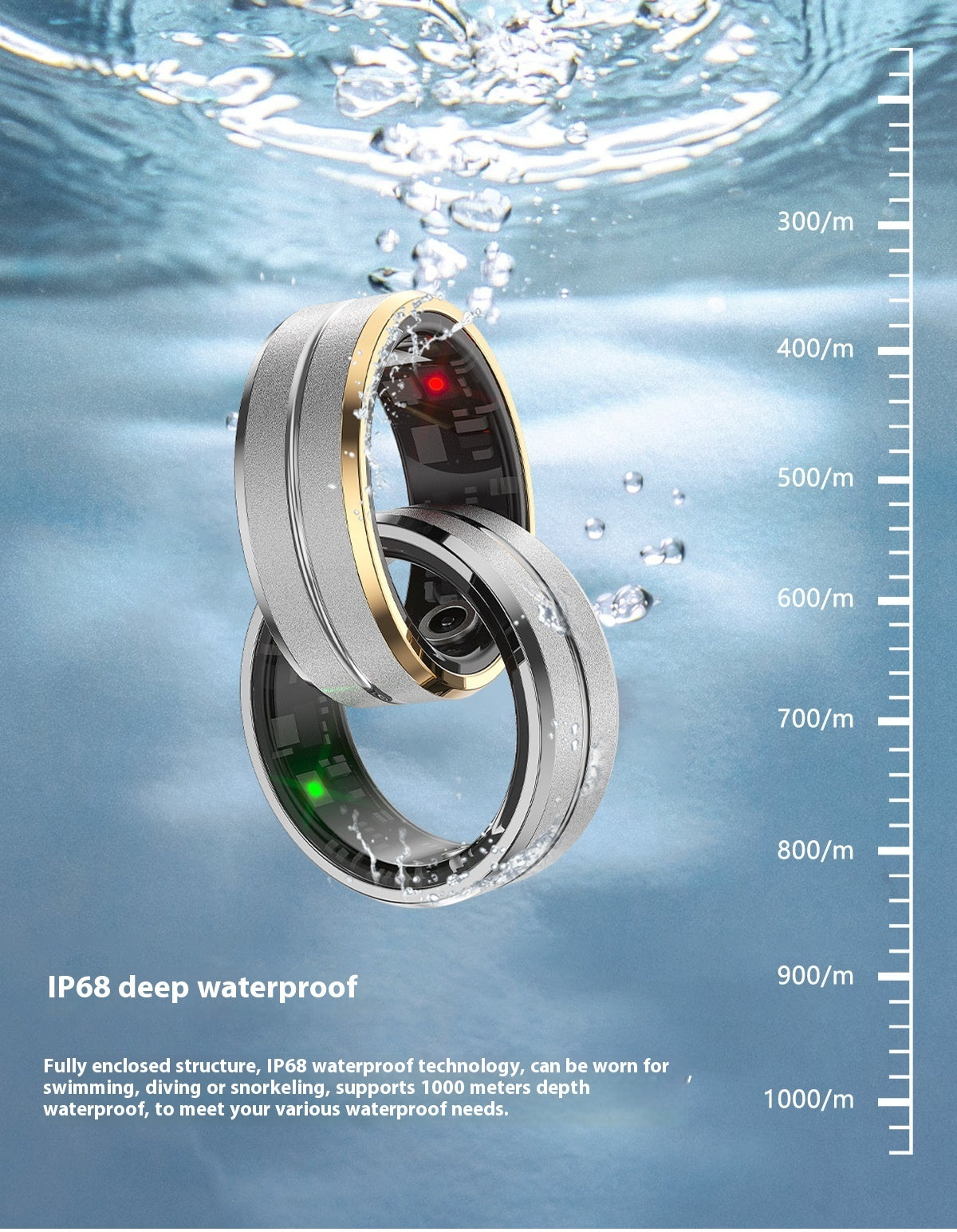 Waterproof Multi-Sport Smart Ring