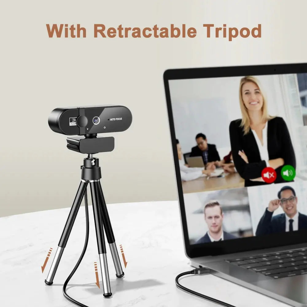 4K 1080p USB Webcam with Microphone and Tripod