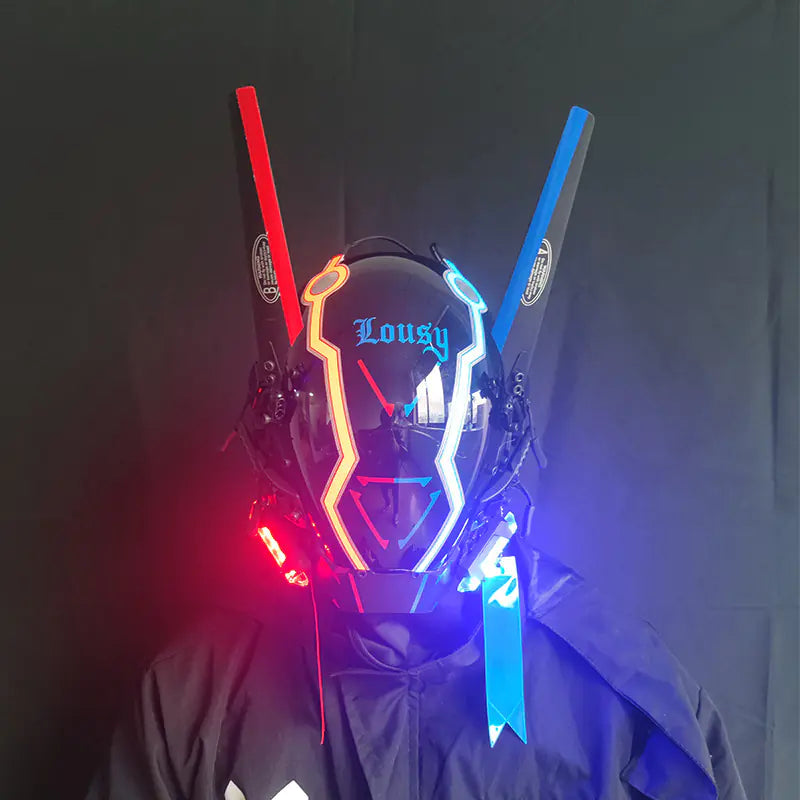 Cyberpunk LED Light-Up Mask for Music Festivals
