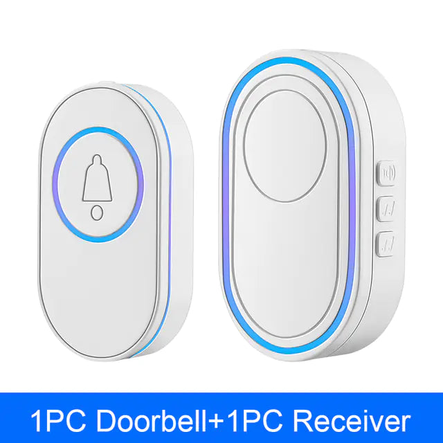 Wireless LED Doorbell with Security Alarm IP65 Waterproof